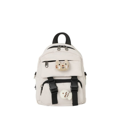 Kitten Women Backpack Fish Shoulders Bags Cute Women Black Bags Canvas Mini School Bags Multilayer Space Travel Bag New
