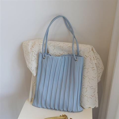 Shoulder Bags Women Solid Pleated Sweet Simple Large Capacity New Stylish All-match Designer Casual Totes PU Leather New Fashion