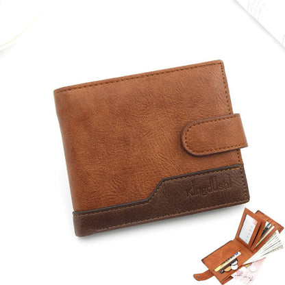Men&#39;s wallet made of leather Wax oil skin purse for men Coin Purse Short Male Card Holder Wallets Zipper Around Money Bag