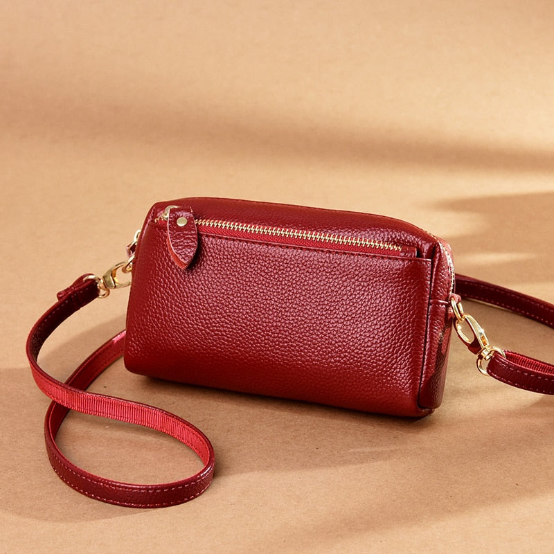 Genuine Leather Real Fashion Women Bag High Quality Shoulder Bag Small Women&#39;s Cross Body Messenger Bag Crossbody Purse