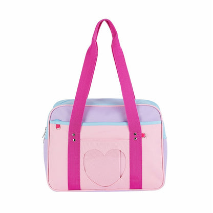 Japanese Preppy Style JK Pink Uniform Shoulder School Bags For Women Girls Canvas Large Capacity Casual Luggage Handbags Totes