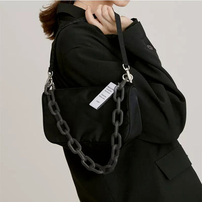Shoulder Bags Solid Chain Fashion Women Handbags Baguette Crossbody Bag Zipper Female All-match Underarm Simple Elegant Leisure