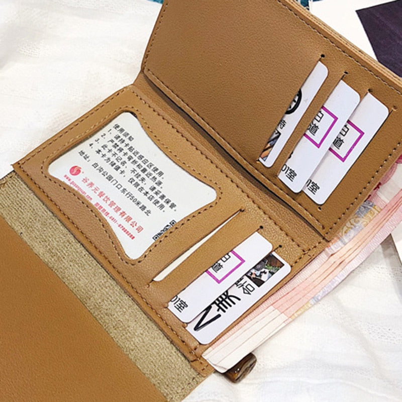 Horn Button Wallets New Arrivals Women Vintage Short Style Purses Heart Pattern Fashion Panelled Trendy Coin Card Holders Luxury