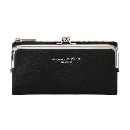 Comfortable Contracted Style Long Wallets For Women Soft PU Leather Coin Purses Ladies Sweet Design Card Holder Purses Cartera