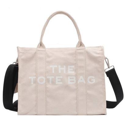 Large Capacity Canvas Tote Women Shoulder Bag Letter Printed Crossbody Bags for Women Casual Cloth Women Handbag Big Shopper Bag