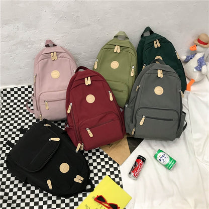 Waterproof Nylon Women&#39;s Backpack Female Travel Bag Backpacks Schoolbag for Teenage Girls Multi-pocket Bookbag Ladies Satchel