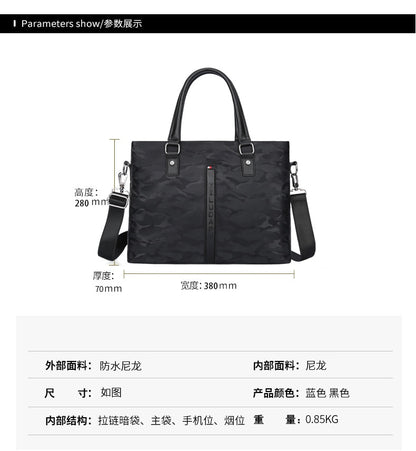Men&#39;s Briefcase Oxford Water Proof Handbag Causal Man&#39; Shoulder Bag Crossbody Bag 14 Inch Laptop Case Travel Bag for Man
