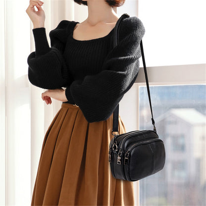 Fashion Solid Color Women&#39;s Bags Casual Women Genuine Leather Shoulder Bags Luxury Designer Ladies Messenger Bag Bolsos De Mujer