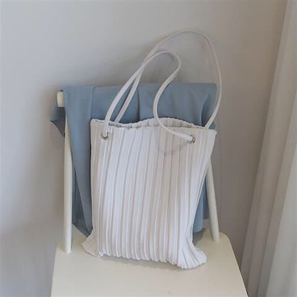 Shoulder Bags Women Solid Pleated Sweet Simple Large Capacity New Stylish All-match Designer Casual Totes PU Leather New Fashion