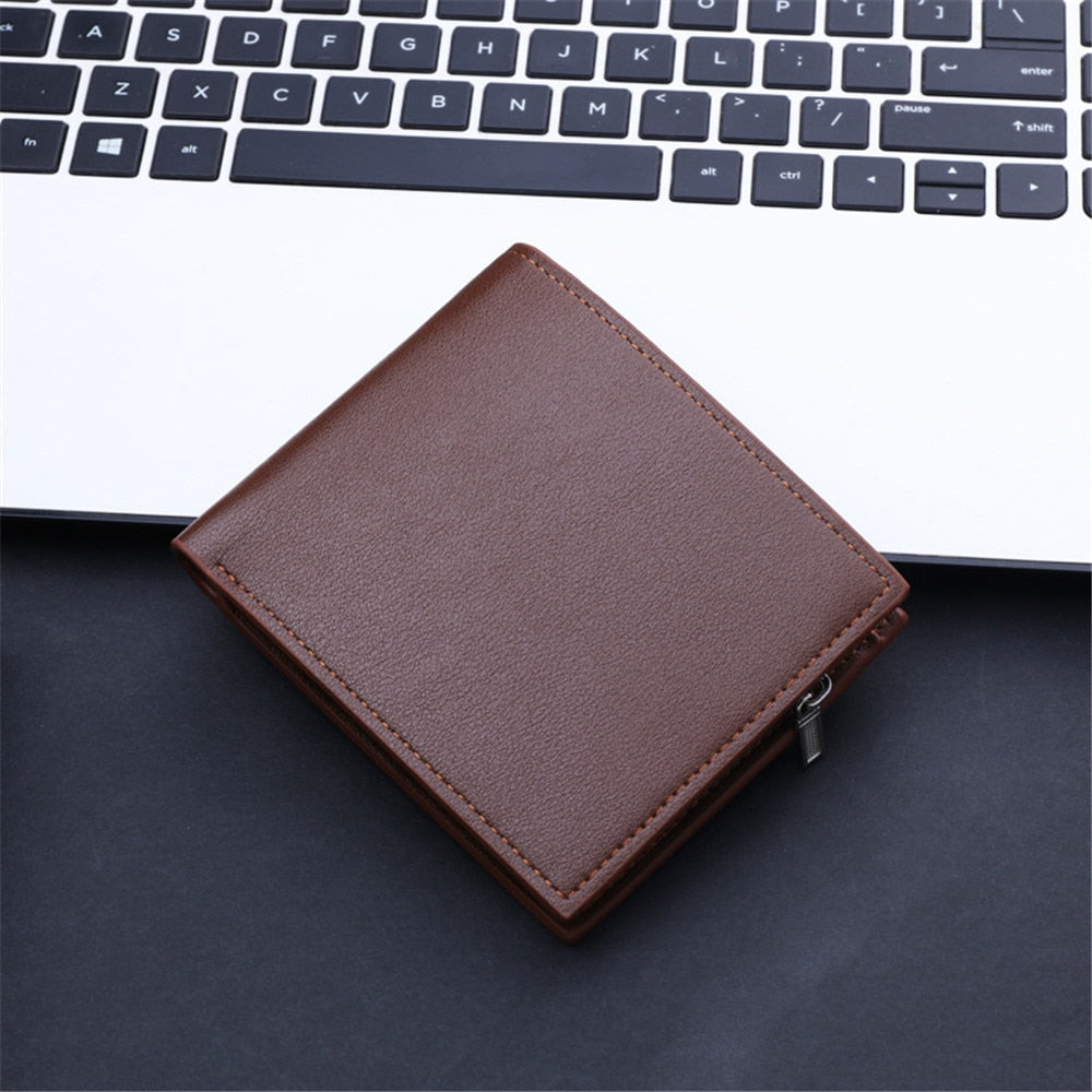 Fashion Casual Short Men Wallet Casual Travel Portable Male Credit Card Holder Coin Purse Lightweight PU Popular Simple Wallets