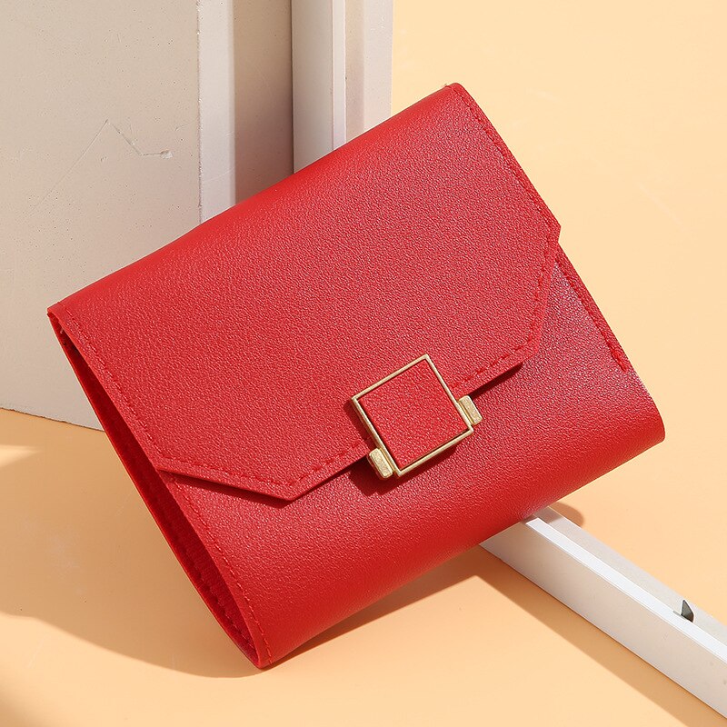 New Fashion Short Wallets for Women Leather Cute Mini Money Clutch Wholesale Zipper Female Coin Purses Casual Multi Card Holder