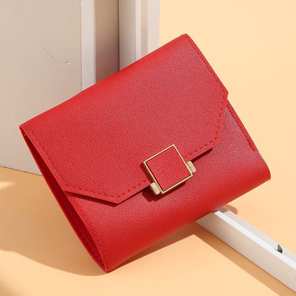 New Fashion Short Wallets for Women Leather Cute Mini Money Clutch Wholesale Zipper Female Coin Purses Casual Multi Card Holder