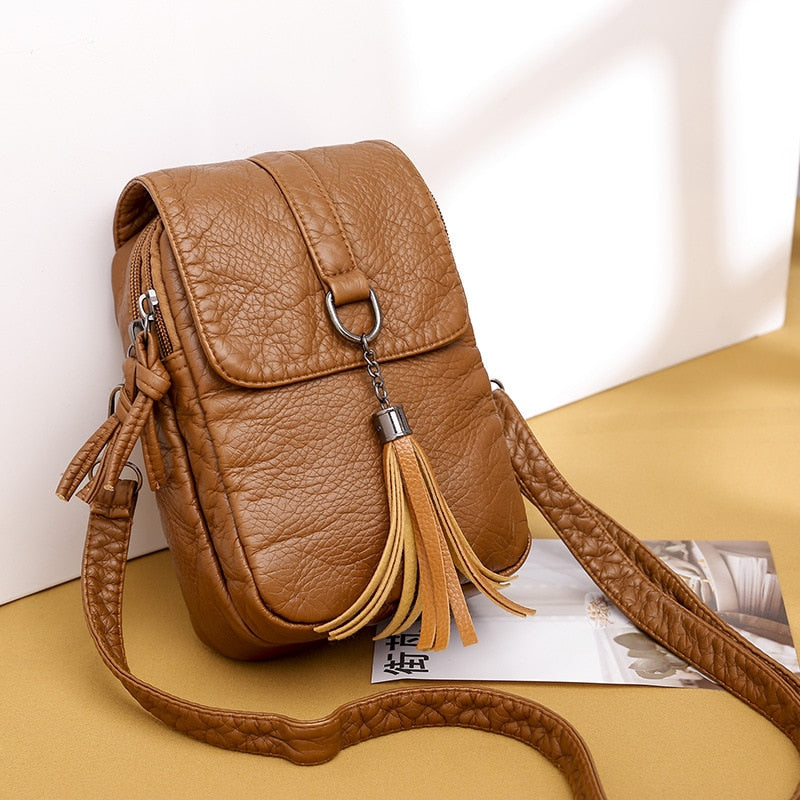 Fashion mini women&#39;s designer small shoulder messenger bag pu leather wallet lady phone bag female flip phone bag