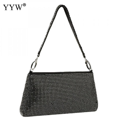 New Rhinestone Underarm Bag Fashionable Versatile Compact And Portable European Style For Woman Daily Wear Or Matching