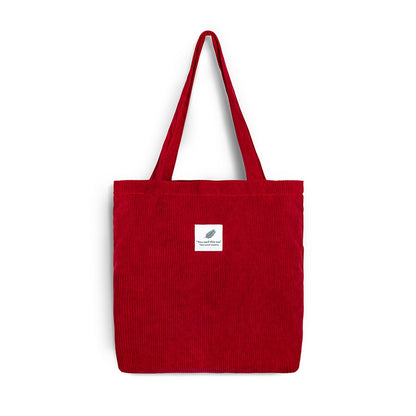 Women Corduroy Shopping Bag Female Canvas Cloth Shoulder Bag Environmental Storage Handbag Reusable Foldable Eco Grocery Totes