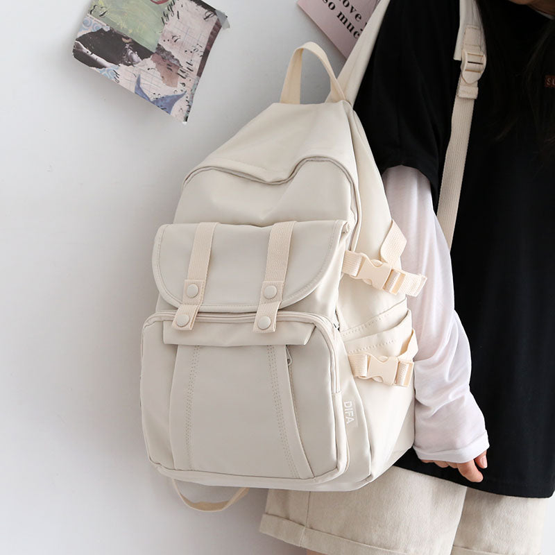 Fashion Solid Color Backpack Women New Waterproof Shoulders School Bags for Teenagers Female College Korean Backpack Ladies