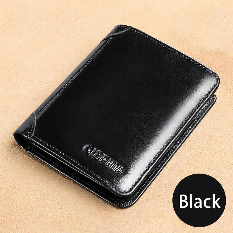 Ciephia Classic Style Genuine Leather Rfid Wallets for Men Thin Short Multi Function Tri Fold Card Holder Male Purse Money Clip