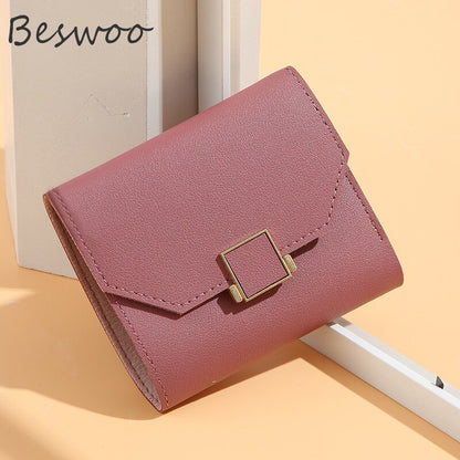 New Fashion Short Wallets for Women Leather Cute Mini Money Clutch Wholesale Zipper Female Coin Purses Casual Multi Card Holder