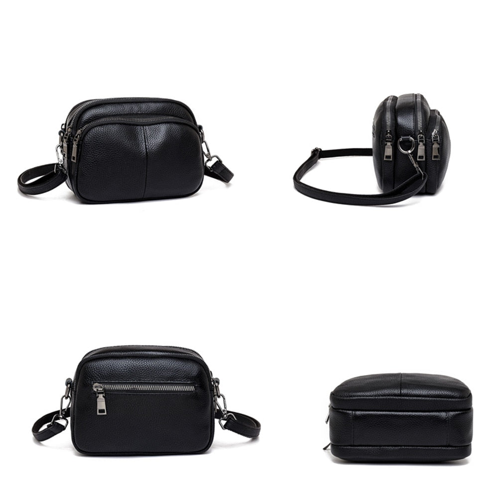 Fashion Solid Color Women&#39;s Bags Casual Women Genuine Leather Shoulder Bags Luxury Designer Ladies Messenger Bag Bolsos De Mujer
