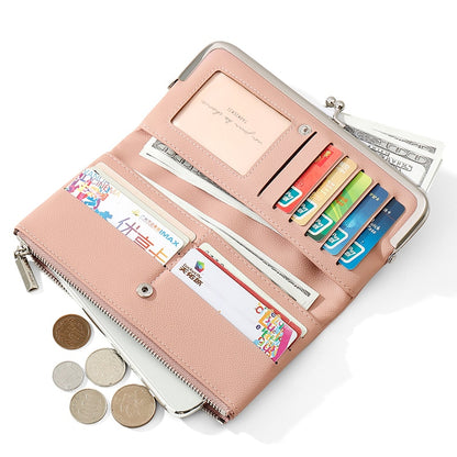 Comfortable Contracted Style Long Wallets For Women Soft PU Leather Coin Purses Ladies Sweet Design Card Holder Purses Cartera