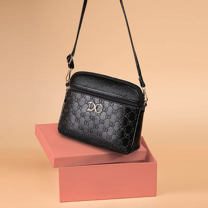 New Women&#39;s Net Red Small Round Fashion Lightweight  Multi Side Versatile Single Shoulder Messenger Soft Leather Bag