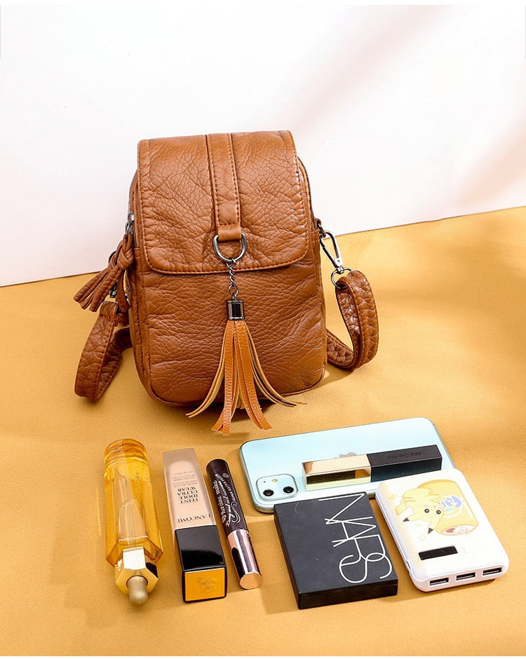 Fashion mini women&#39;s designer small shoulder messenger bag pu leather wallet lady phone bag female flip phone bag