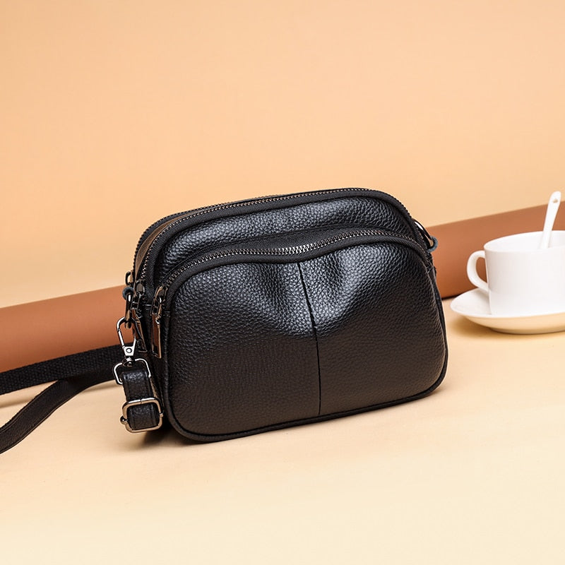 Fashion Solid Color Women&#39;s Bags Casual Women Genuine Leather Shoulder Bags Luxury Designer Ladies Messenger Bag Bolsos De Mujer