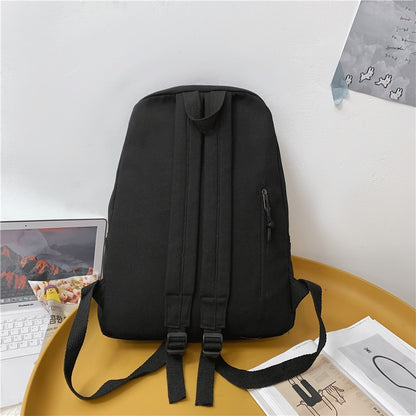 Girl Cool Travel Canvas Trendy Student Bag Female Kawaii College Backpack Fashion Women Book Bag Lady Cute Laptop Backpack Solid