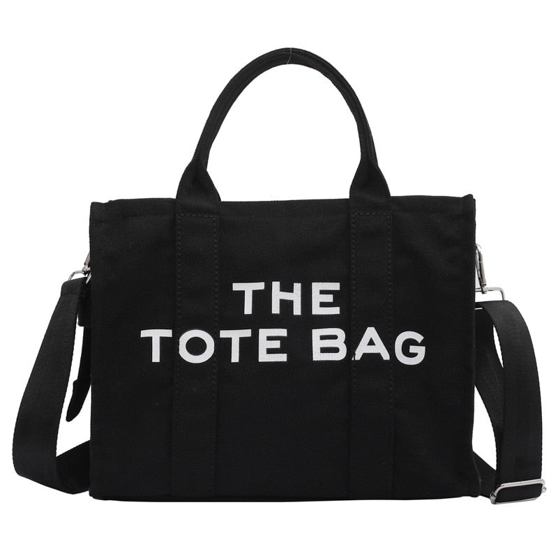 Large Capacity Canvas Tote Women Shoulder Bag Letter Printed Crossbody Bags for Women Casual Cloth Women Handbag Big Shopper Bag