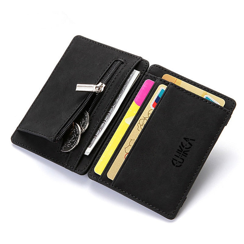 Ultra Thin Mini Wallet Men&#39;s Small Wallet Business PU Leather Magic Wallets High Quality Coin Purse Credit Card Holder Wallets
