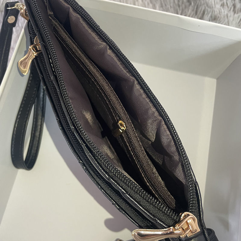 Diamond Lattice Long Wallets Women Chain Clutch Zipper Bags Money Coin Elegant Retro PU Leather Lady All-match High Quality Chic