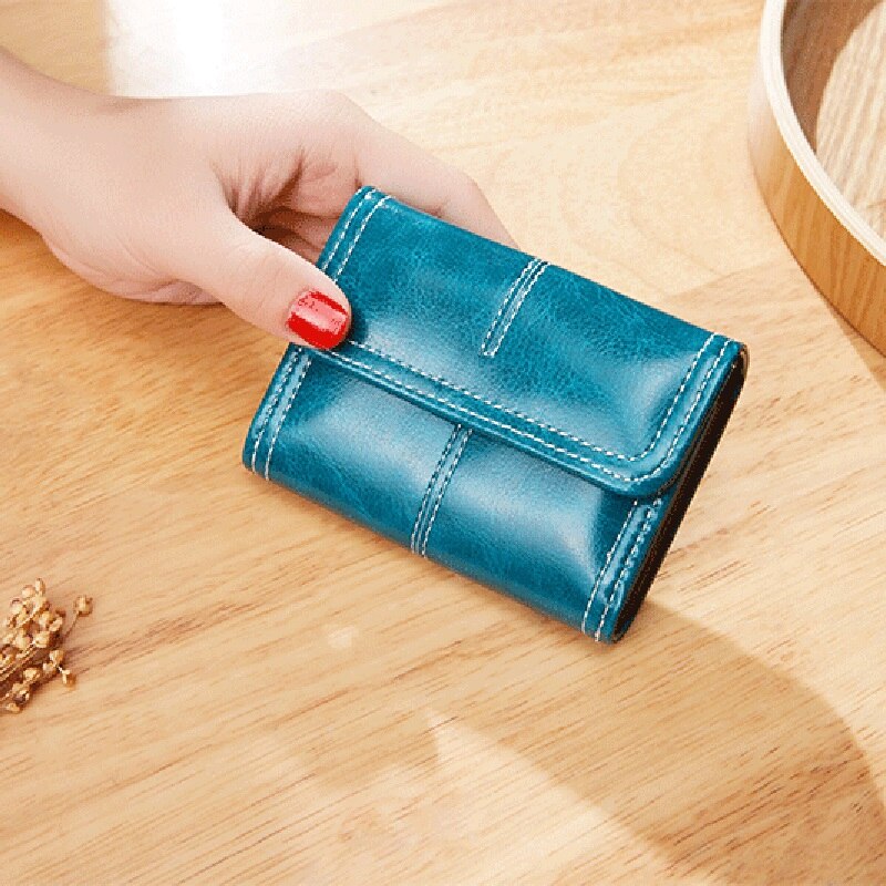 Women&#39;s Wallet Shiny Leather Female Purse Card Holder Classic Wallet for Women Lady Dress Small Money Bag