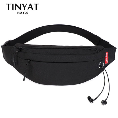 TINYAT Men Waist Bag Pack Purse Casual Large Phone Belt Bag Pouch Women&#39;s Canvas Travel Phone Bag Fanny Banana Bag Hip 4 Pockets