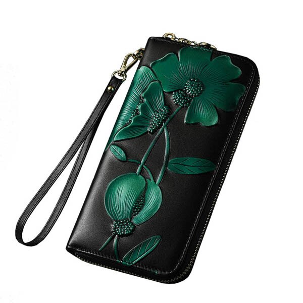 SUWERER NEW Women Genuine Cowhide Leather Bags Women Wallet Fashion Embossing Clutch bag Luxury Women Bag