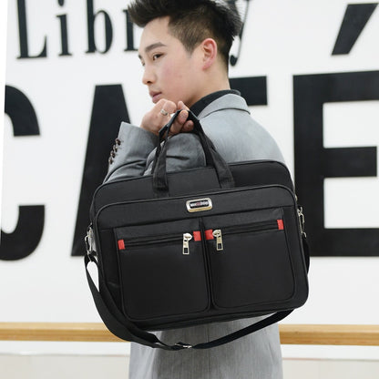 Men&#39;s Oxford Cloth Laptop Bag Briefcase Office Lighten Stylish Crossbody Shoulder Travel Cell Phone Computer Zip Pouch Supplies
