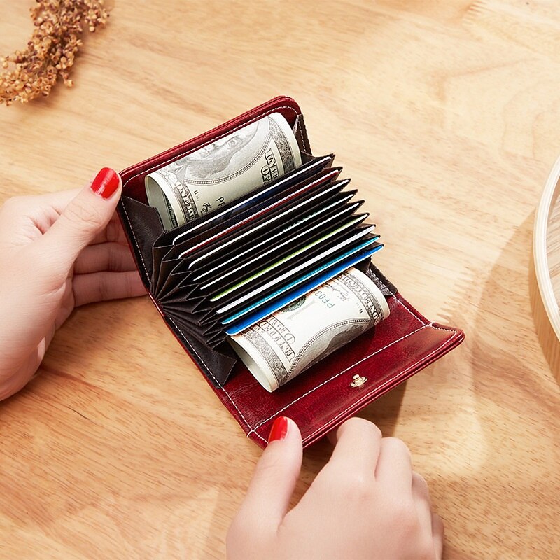 Women&#39;s Wallet Shiny Leather Female Purse Card Holder Classic Wallet for Women Lady Dress Small Money Bag