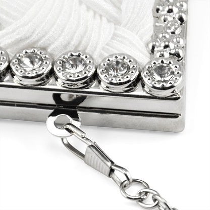 WHITE satin bridal evening prom clutch handbag purse