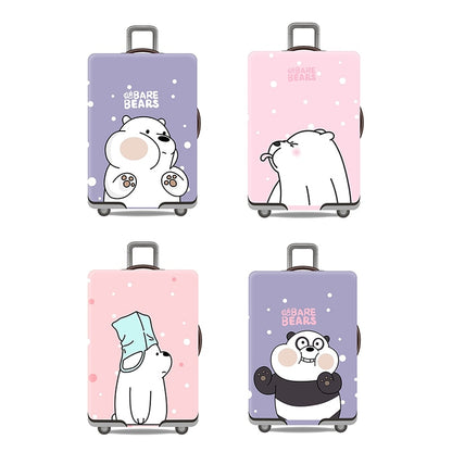 Cute Bear Luggage Cover Travel Suitcase Protector Suit For 18-32 Size Trolley Case Dust Travel Accessories Elasticity Box Sets