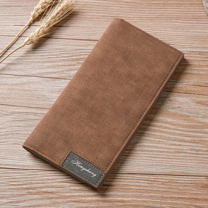 Long Simple Designer Men&#39;s Soft Leather Wallet With Hasp Man Slim Billfold Purse Card Holder 4 Colors