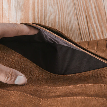 Long Simple Designer Men&#39;s Soft Leather Wallet With Hasp Man Slim Billfold Purse Card Holder 4 Colors