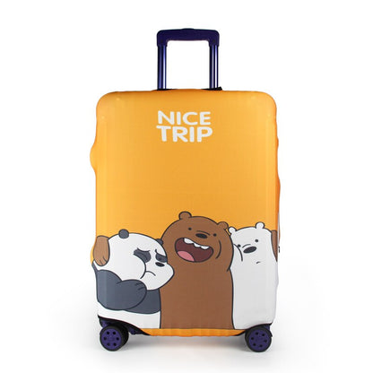 Cute Bear Luggage Cover Travel Suitcase Protector Suit For 18-32 Size Trolley Case Dust Travel Accessories Elasticity Box Sets