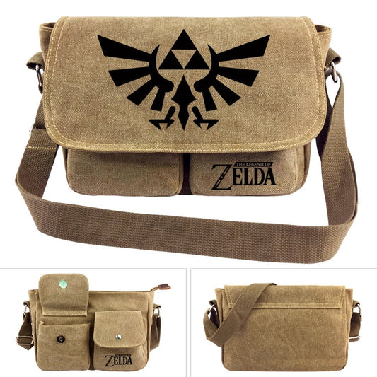 link Zelda Logo  Fashion Anime Canvas Shoulder Bags Soft Tote Messenger Handbag Casual Shopping Bag Lady Girls New