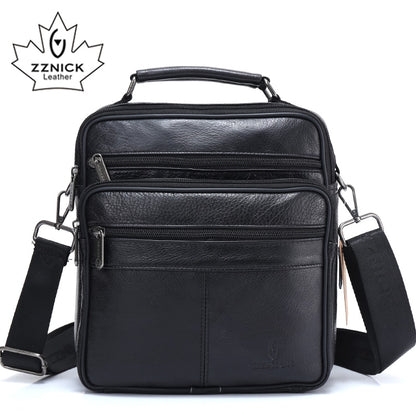 ZZNICK 2018 Men Bags Ipad Handbags Sheepskin Leather Male Messenger Purse Man Crossbody Shoulder Bag Men&#39;s Travel Bags 7101black