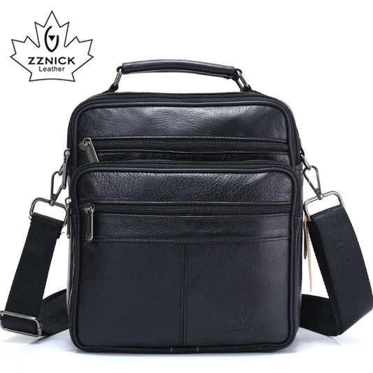 ZZNICK 2018 Men Bags Ipad Handbags Sheepskin Leather Male Messenger Purse Man Crossbody Shoulder Bag Men&#39;s Travel Bags 7101black