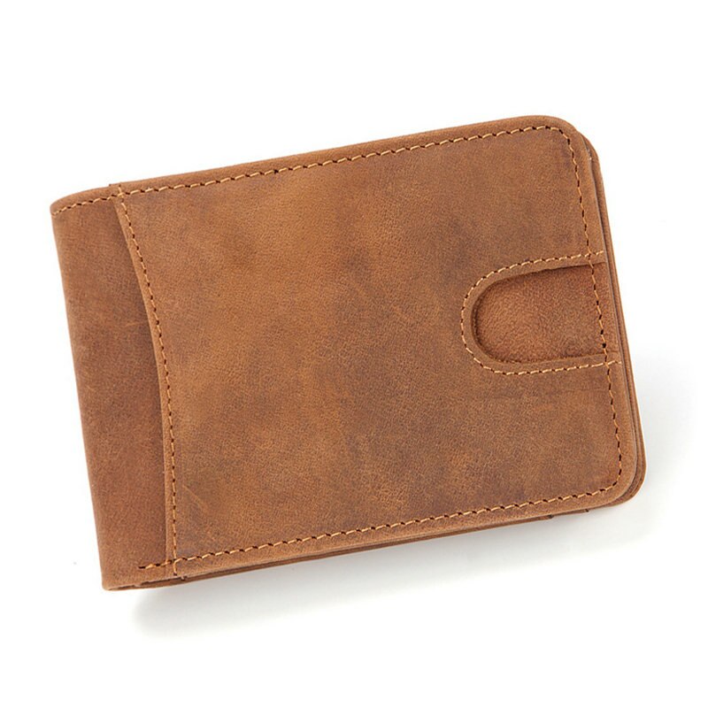 GENODERN Casual Small Wallet for Men Genuine Leather Male Slim Wallets Short Mini Wallet with Card Holder Pocket Purses
