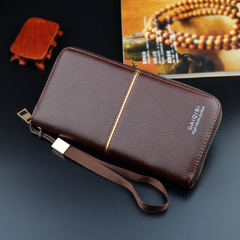 Wallet male Wallet Men Long Leather Men&#39;s Wallets Zipper Purses Portefeuille Wallet boy Purse Clutch
