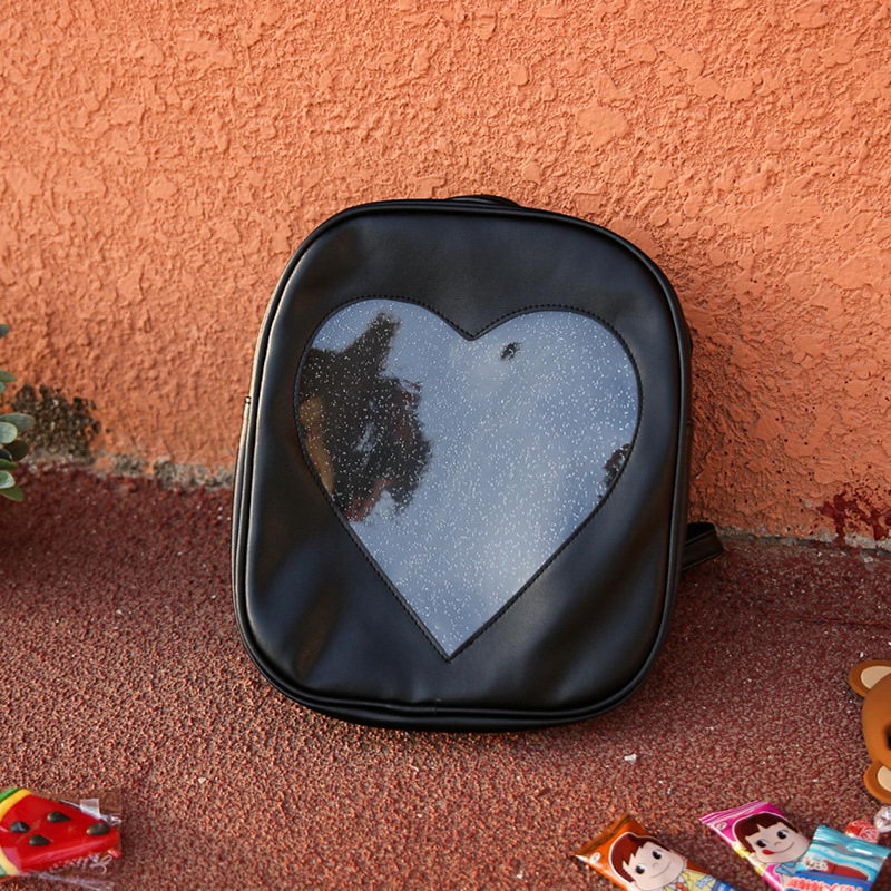 Summer Candy Transparent Love Heart Shape Backpacks Harajuku School Backpack Shoulder Bags For Teenager Girls Book Bag