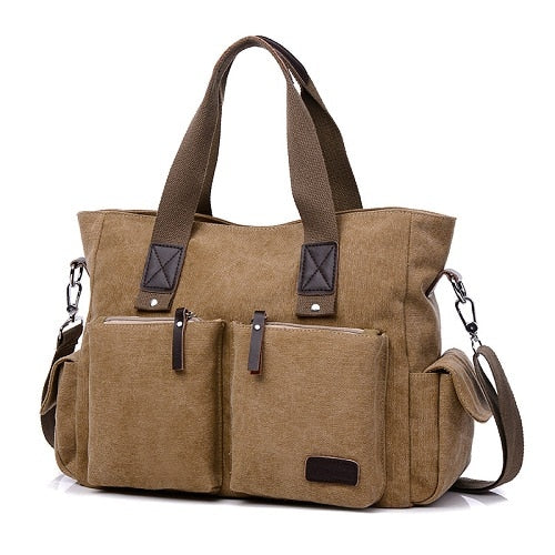 Canvas Fashion Mens Crossbody Bags Solid Color Multifunction Men Office Vintage Bag With Slit Pocket Crossbody Shoulder Bags Men