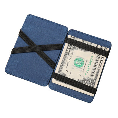 JINBAOLAI Scrub Leather Credit Card Wallets Men Fashion Women Purses Magic Small Wallet Mini Money Clips New Design Short Purse