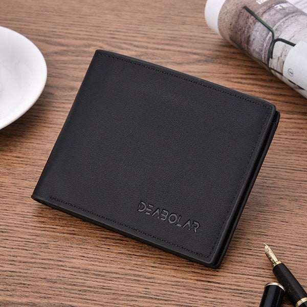 Transverse Men Wallets Vintage Solid Short Coin Purse Multi-Functional Cards Holders Simple Leather Wallet For Men Business